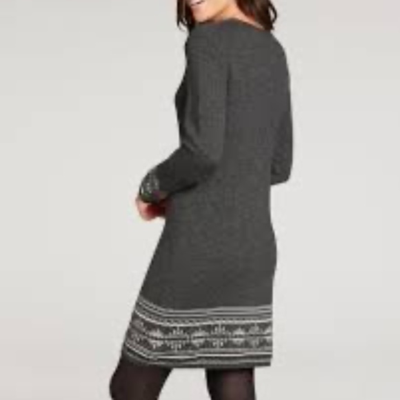 Sherpa Women's Size L Grey Maya Jacquard Dress - Picture 2 of 9